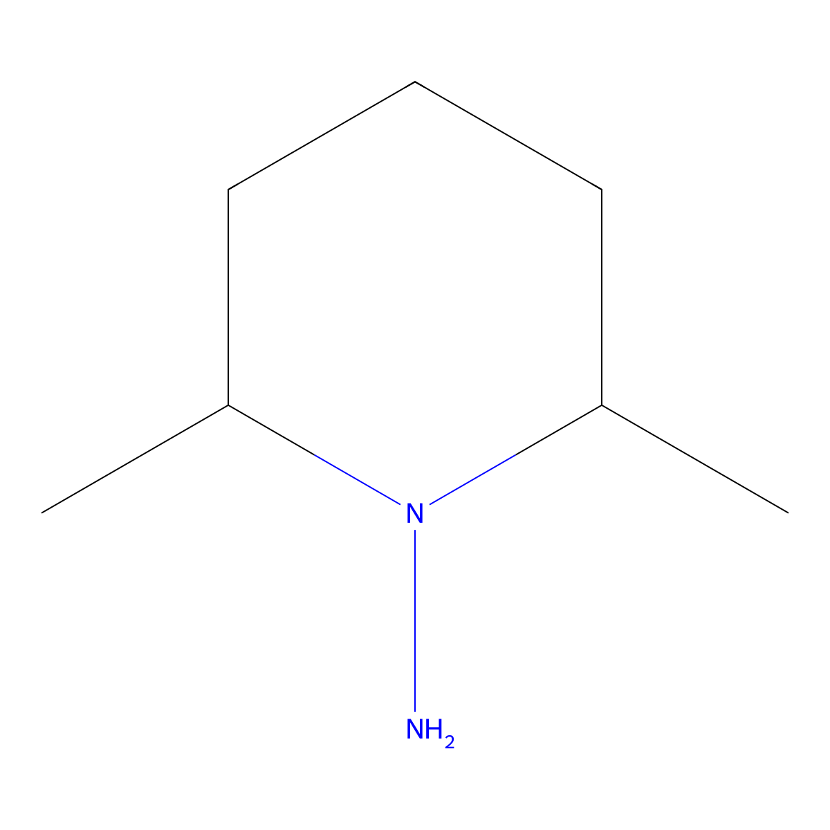 2,6-Dimethyl-1-piperidylamine molecular structure, CAS 39135-39-2