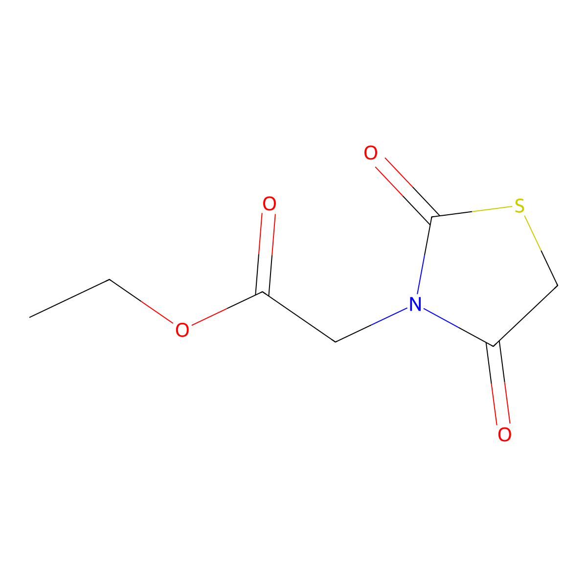 Ethyl (2,4-dioxo-1,3-thiazolidin-3-yl)acetate molecular structure, CAS 39137-34-3