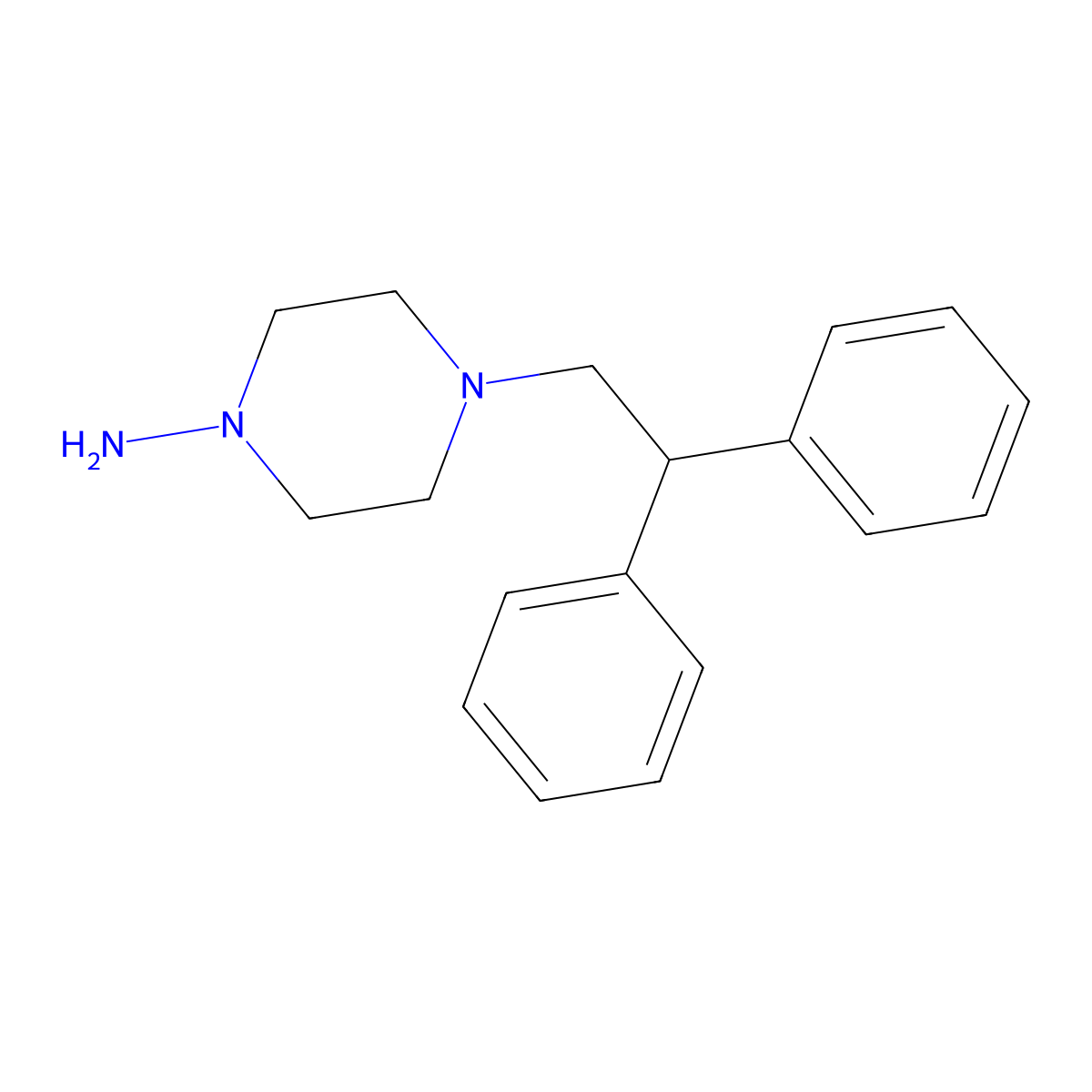 4-(2,2-Diphenylethyl)piperazin-1-amine molecular structure, CAS 39139-55-4