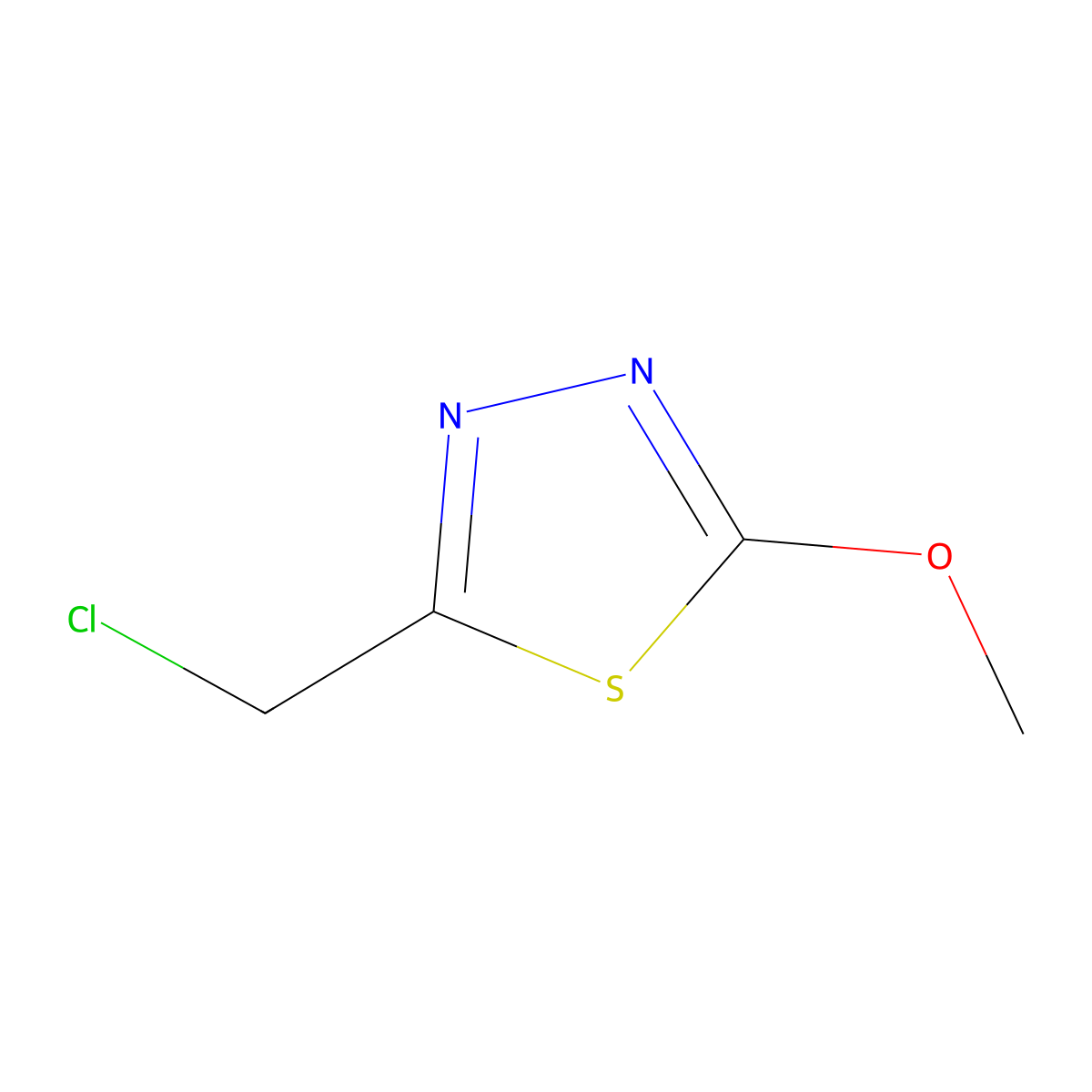 2-(Chloromethyl)-5-methoxy-1,3,4-thiadiazole molecular structure, CAS 3914-44-1