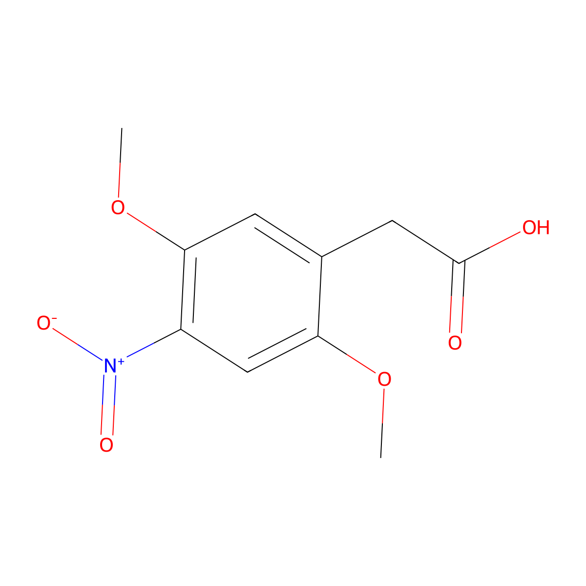 2-(2,5-Dimethoxy-4-nitrophenyl)acetic acid molecular structure, CAS 3914-94-1