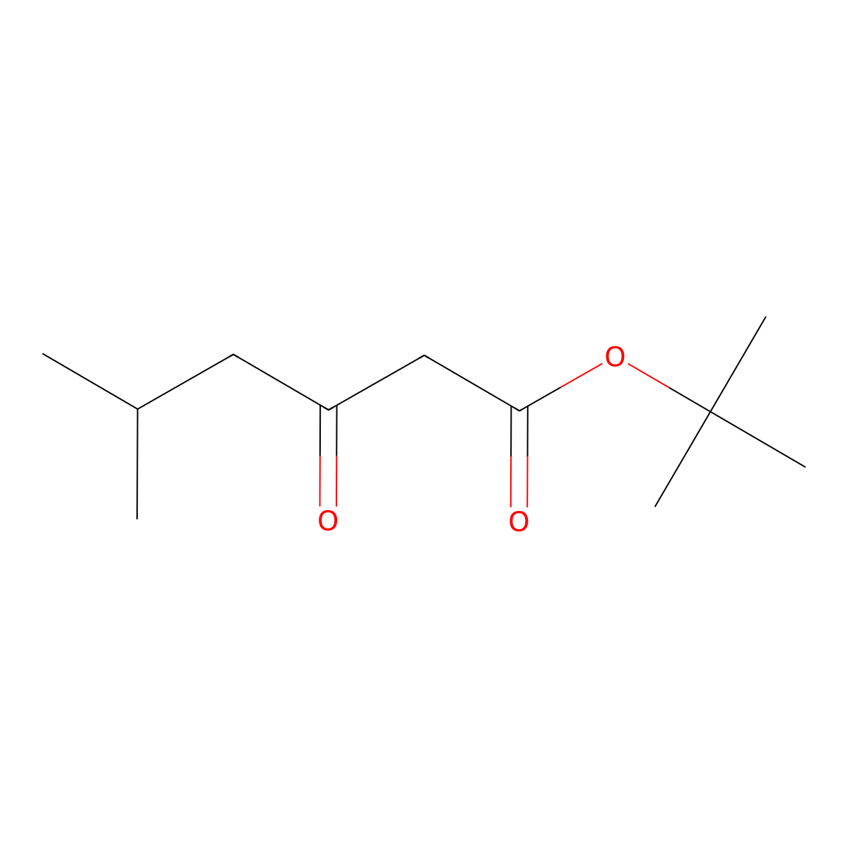 Tert-butyl 5-methyl-3-oxohexanoate molecular structure, CAS 39140-54-0