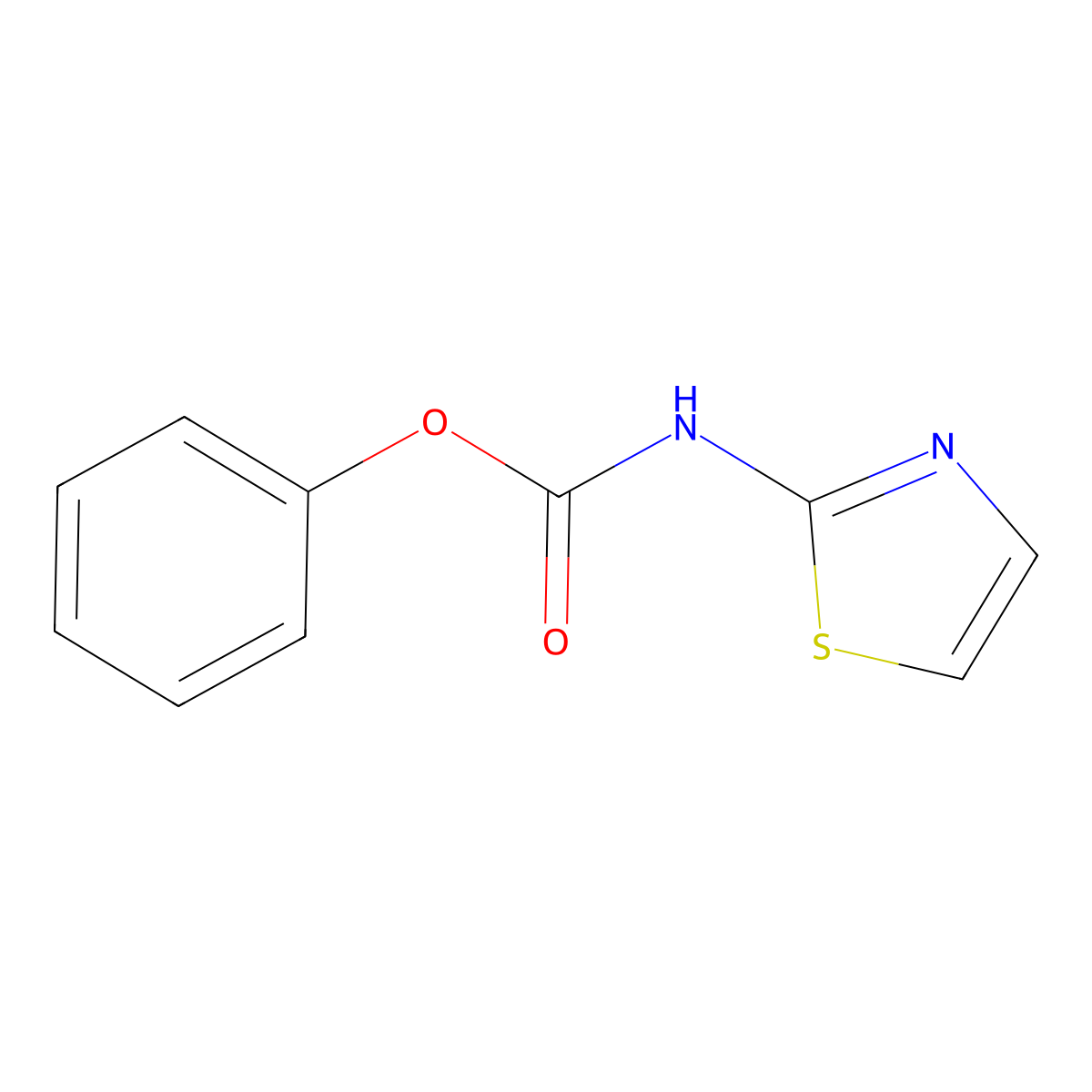 phenyl N-(1,3-thiazol-2-yl)carbamate molecular structure, CAS 39142-40-0