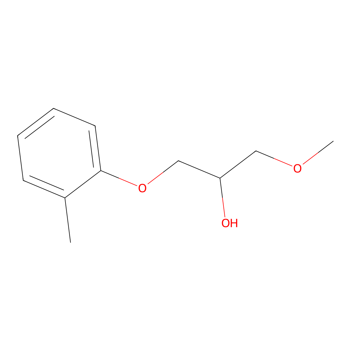 2-Propanol, 1-methoxy-3-(2-methylphenoxy)- molecular structure, CAS 39144-34-8