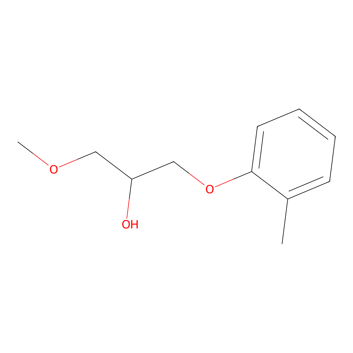 2-Propanol, 1-methoxy-3-(2-methylphenoxy)- molecular structure, CAS 39144-34-8