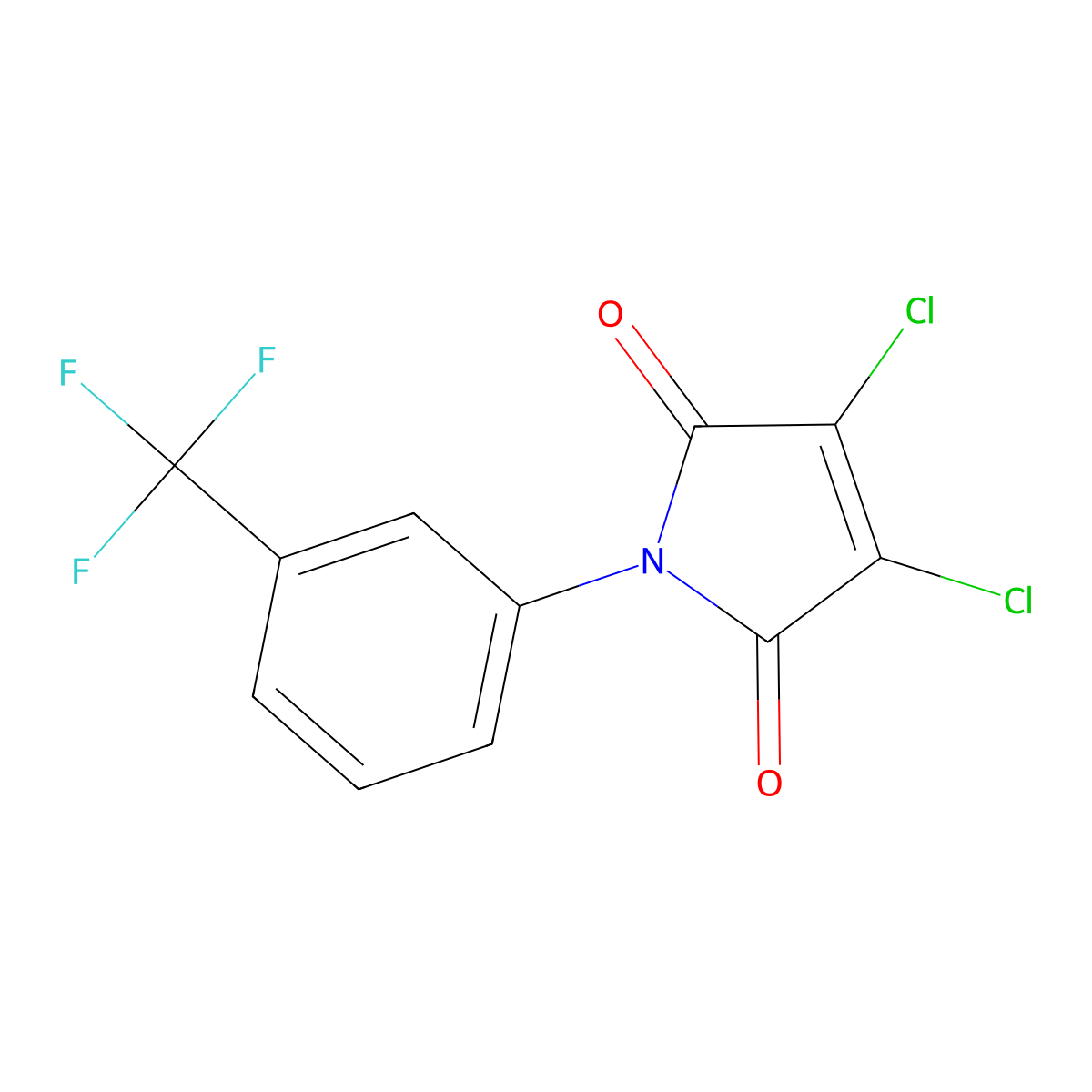 3,4-Dichloro-1-(3-(trifluoromethyl)phenyl)-1H-pyrrole-2,5-dione molecular structure, CAS 39147-10-9
