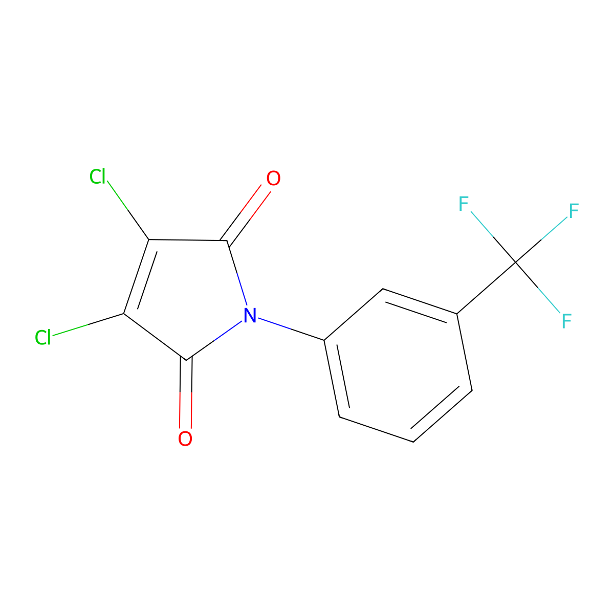 3,4-Dichloro-1-(3-(trifluoromethyl)phenyl)-1H-pyrrole-2,5-dione molecular structure, CAS 39147-10-9