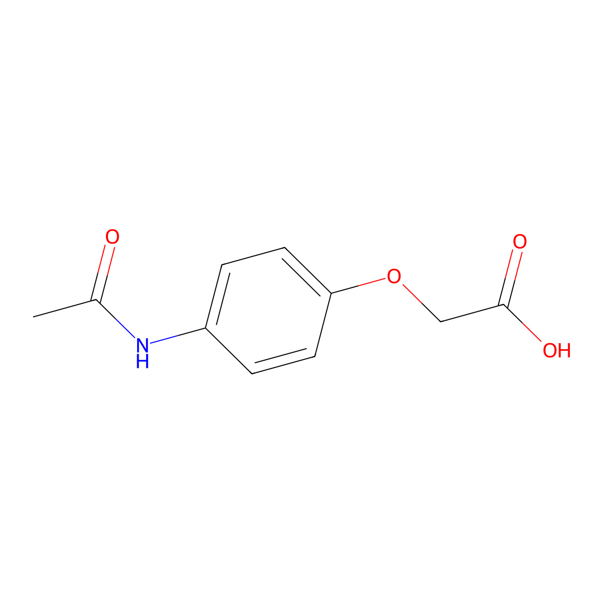 4-Acetaminophenoxyacetic acid molecular structure, CAS 39149-13-8