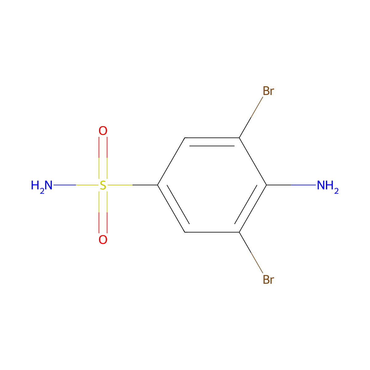 4-Amino-3,5-dibromobenzenesulfonamide molecular structure, CAS 39150-45-3