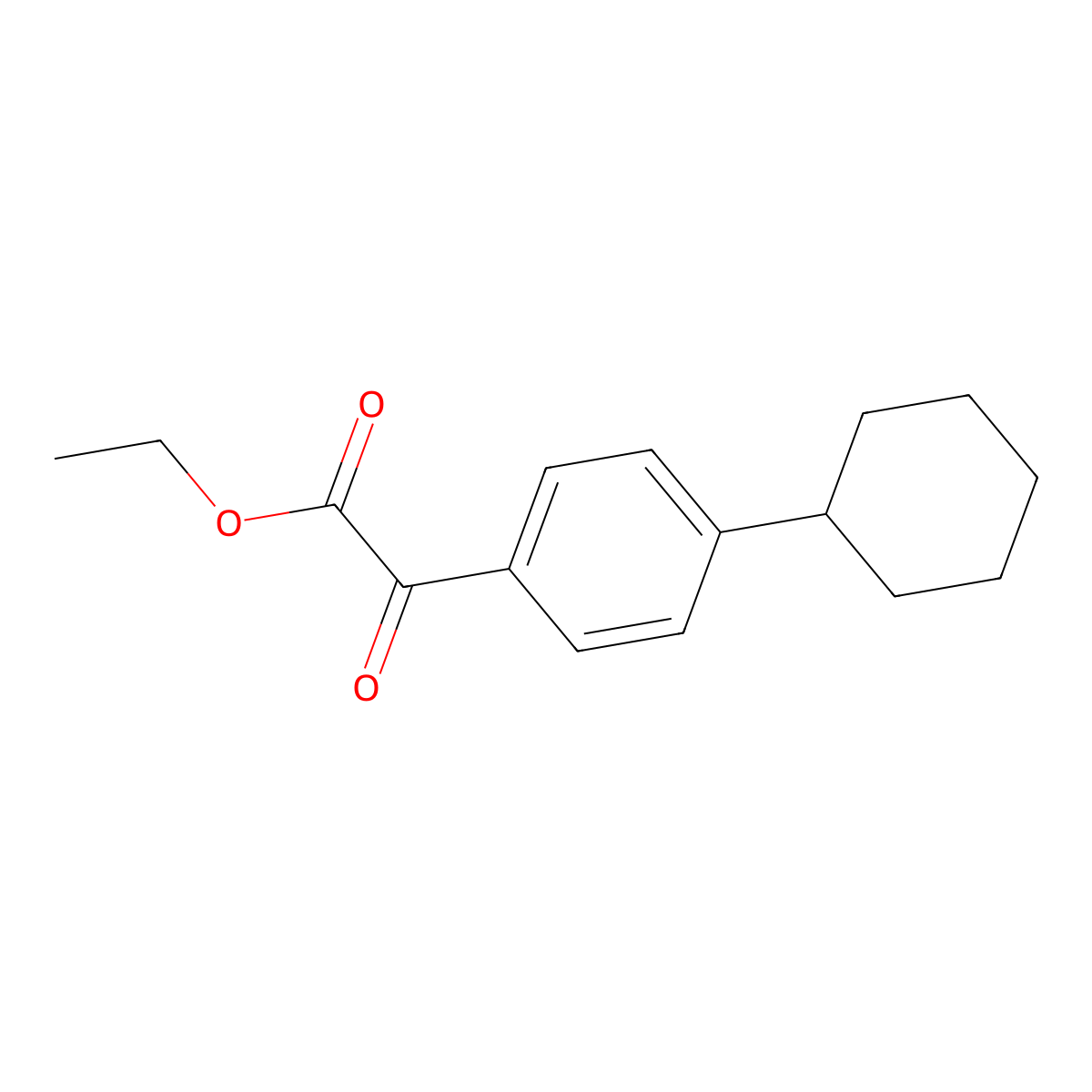 Ethyl 2-(4-cyclohexylphenyl)-2-oxoacetate molecular structure, CAS 39154-65-9