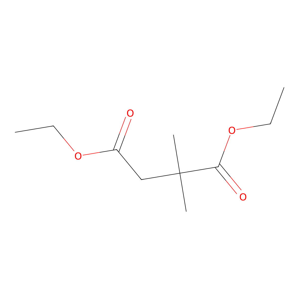 Diethyl 2,2-dimethylbutanedioate molecular structure, CAS 39155-16-3