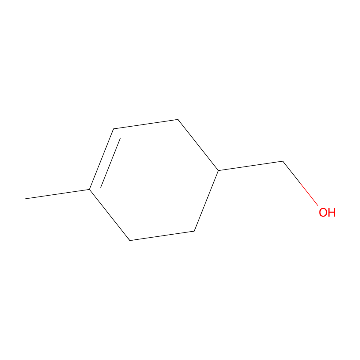 3-Cyclohexene-1-methanol, 4-methyl- molecular structure, CAS 39155-38-9