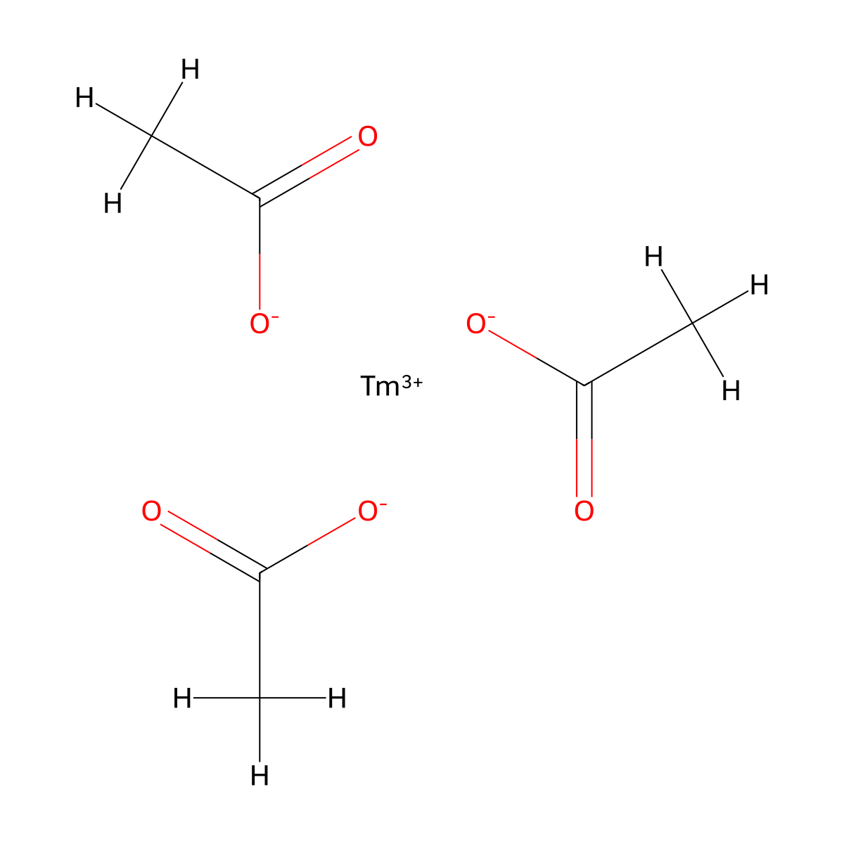 Acetic acid, thulium(3+) salt (3:1) molecular structure, CAS 39156-80-4