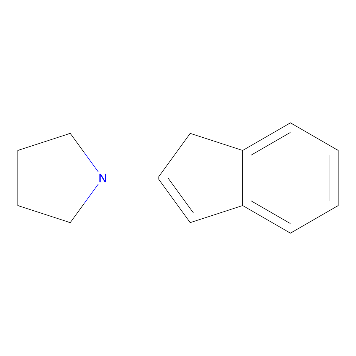 1-(1H-inden-2-yl)pyrrolidine molecular structure, CAS 39157-79-4