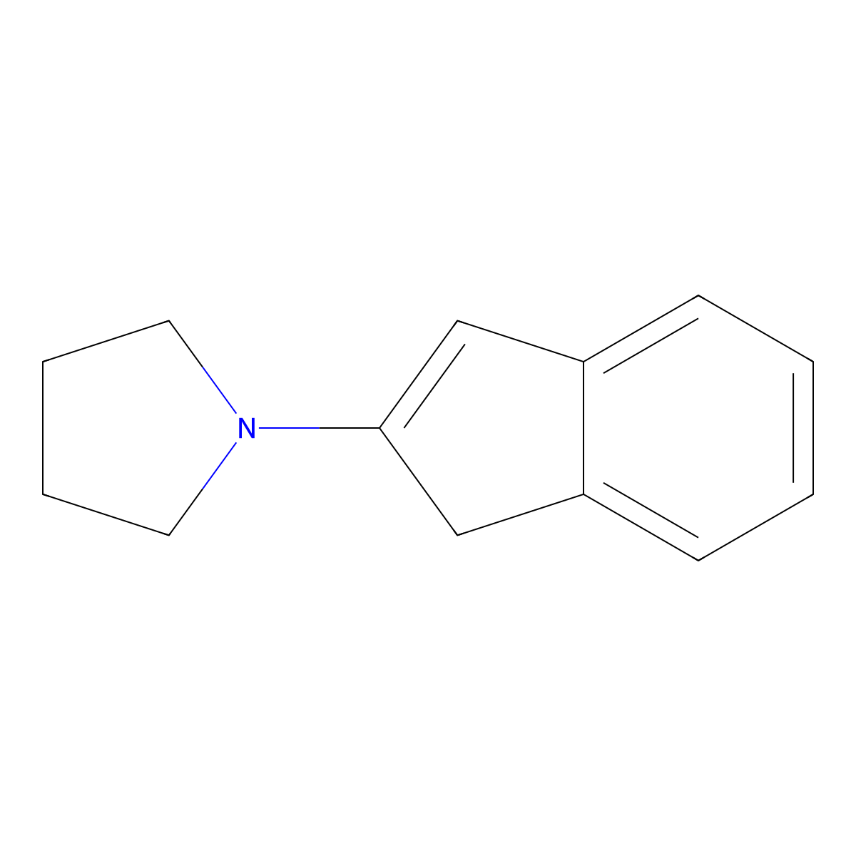 1-(1H-inden-2-yl)pyrrolidine molecular structure, CAS 39157-79-4