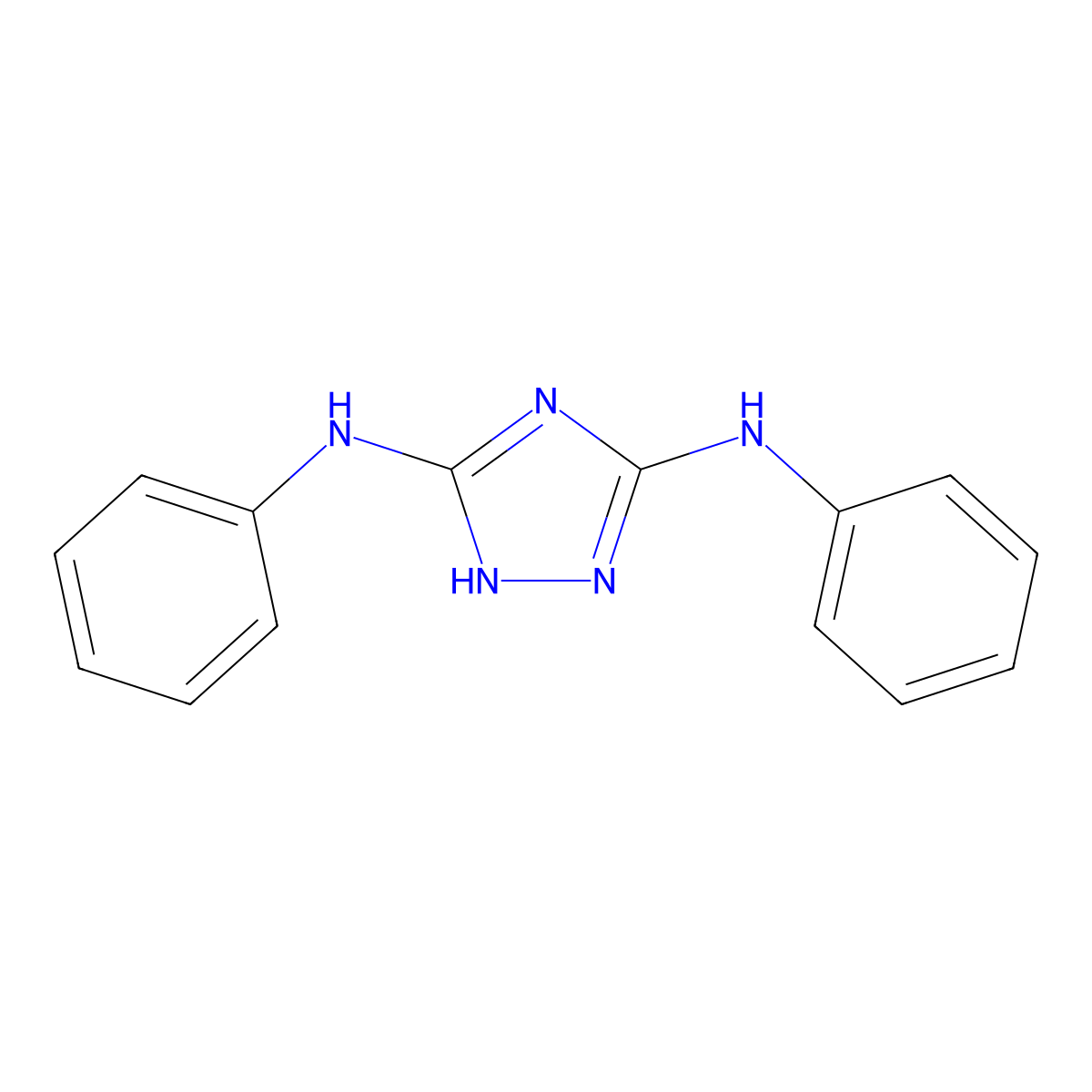 1H-1,2,4-Triazole-3,5-diamine, N,N'-diphenyl- molecular structure, CAS 3916-10-7
