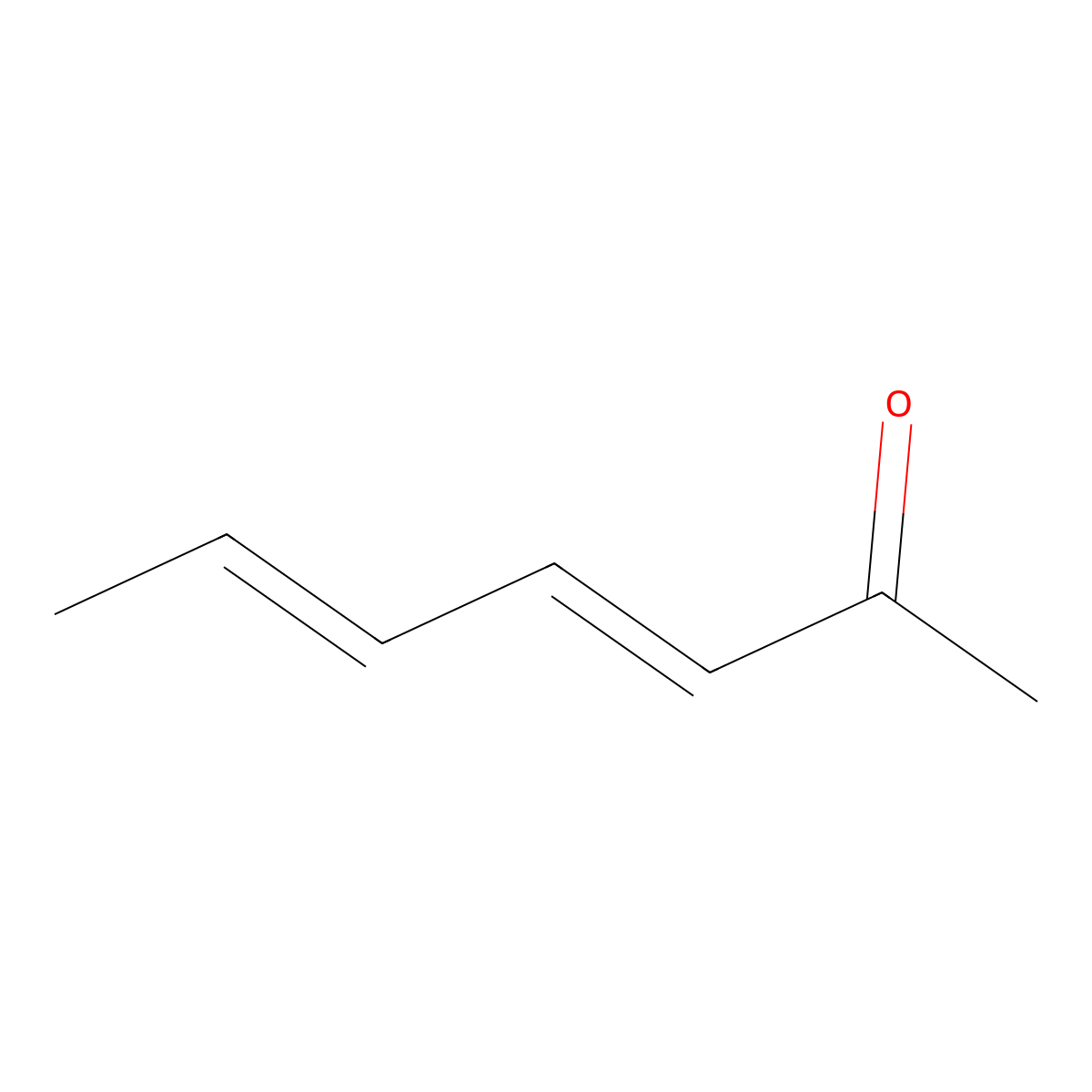 3,5-Heptadien-2-one molecular structure, CAS 3916-64-1