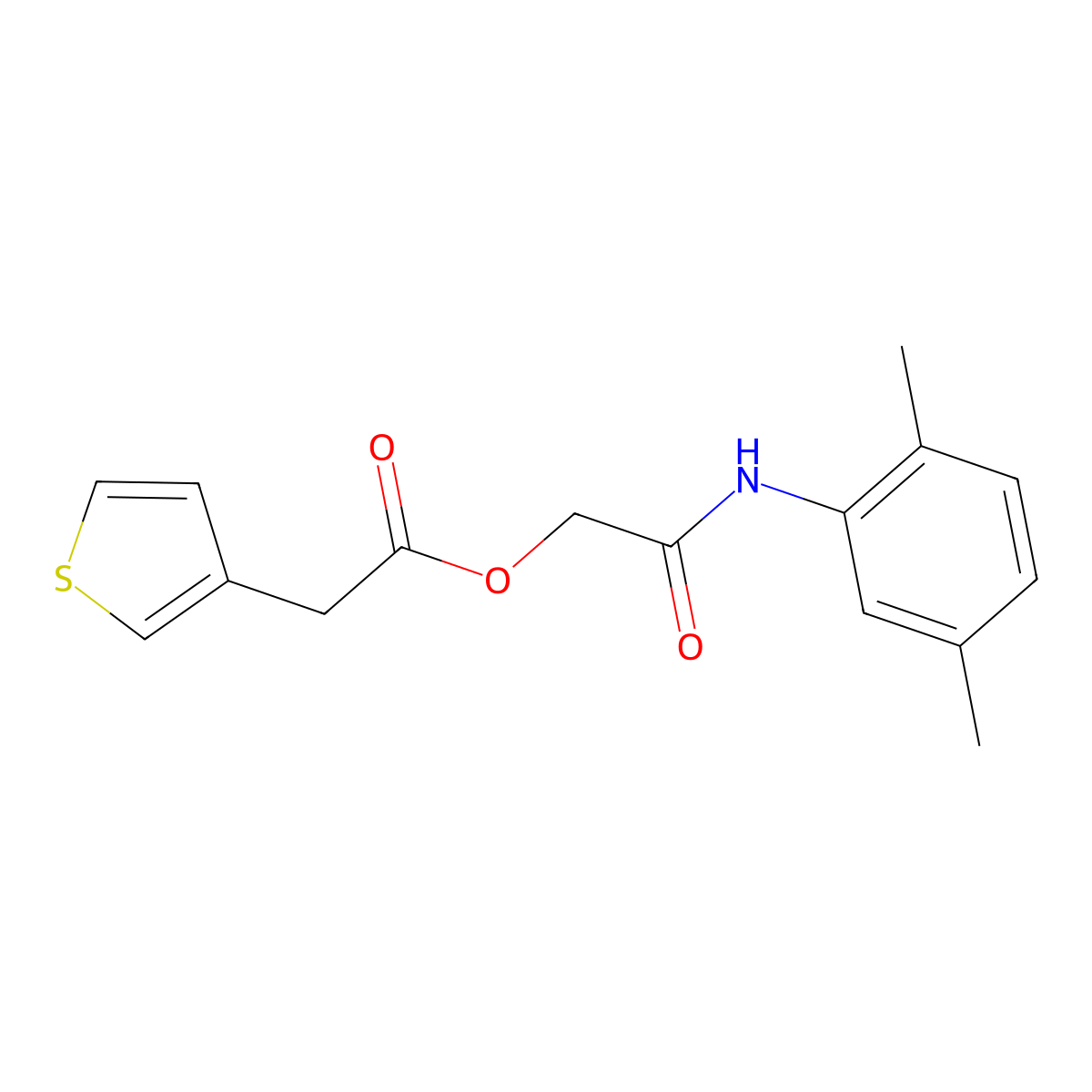 [2-(2,5-Dimethylanilino)-2-oxoethyl] 2-thiophen-3-ylacetate molecular structure, CAS 391607-25-3