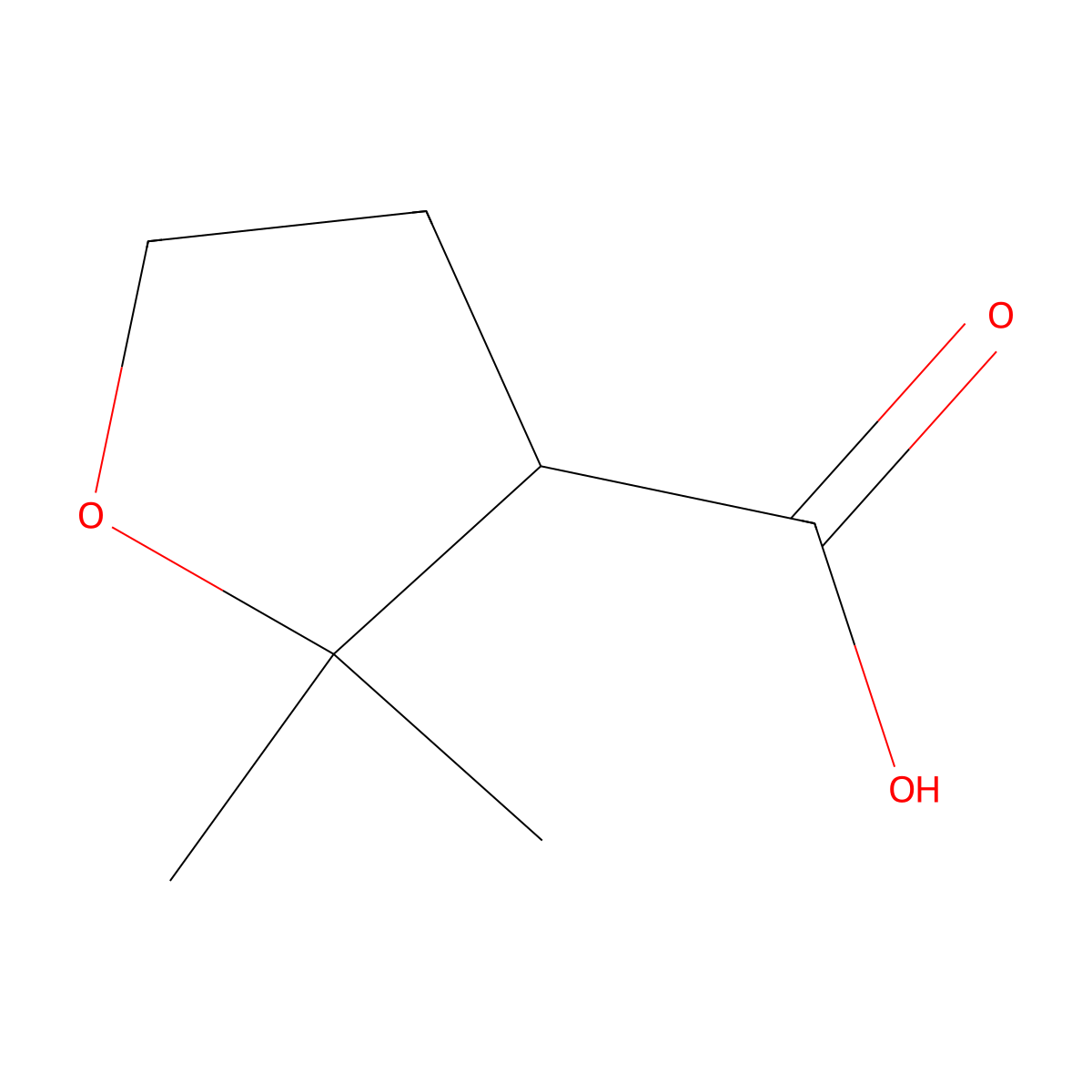 2,2-Dimethyloxolane-3-carboxylic acid molecular structure, CAS 39161-17-6