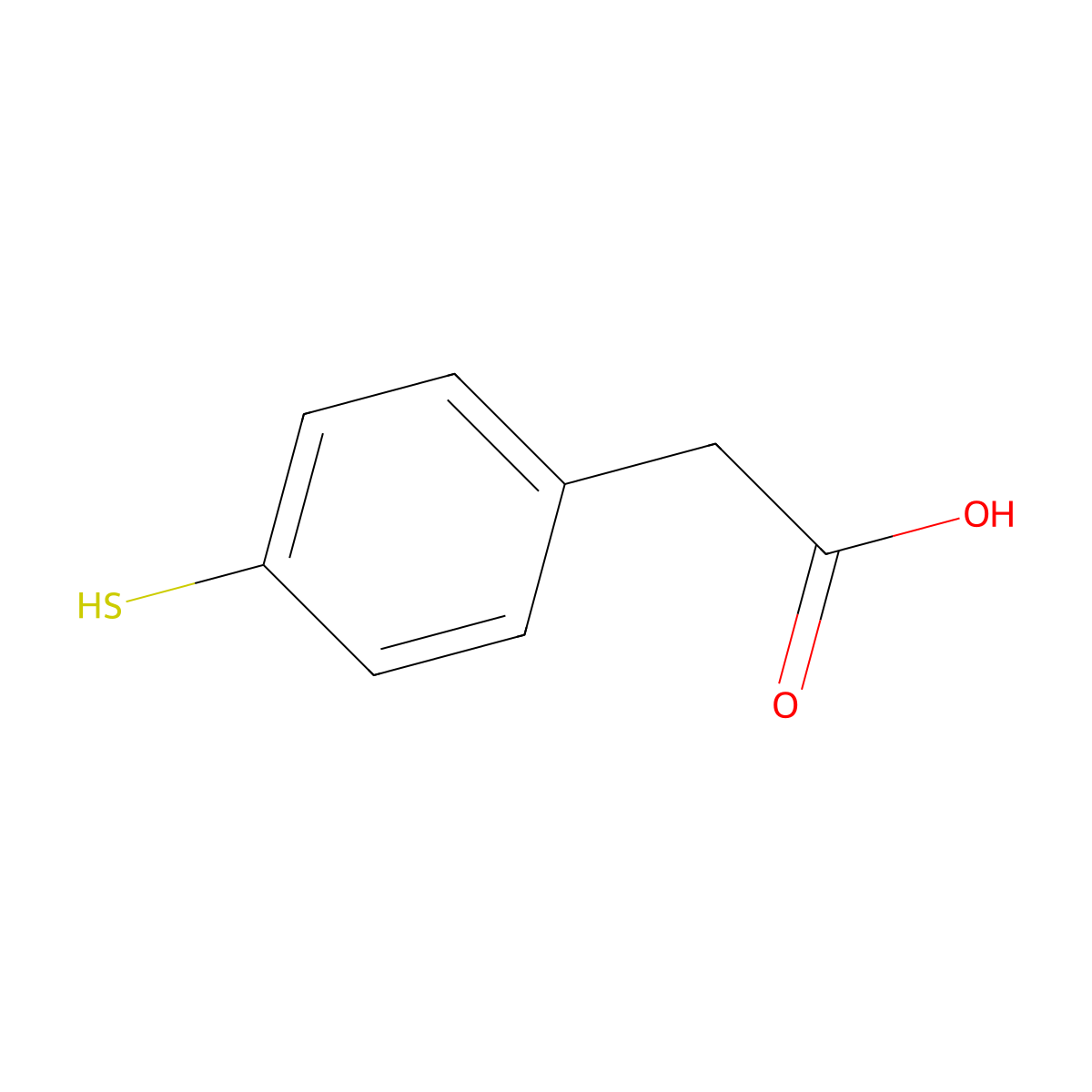 4-Mercaptophenylacetic acid molecular structure, CAS 39161-84-7