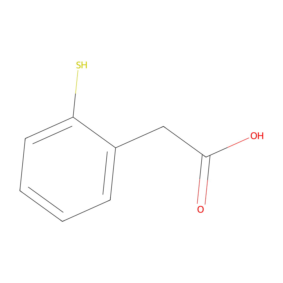 2-Mercaptophenylacetic acid molecular structure, CAS 39161-85-8