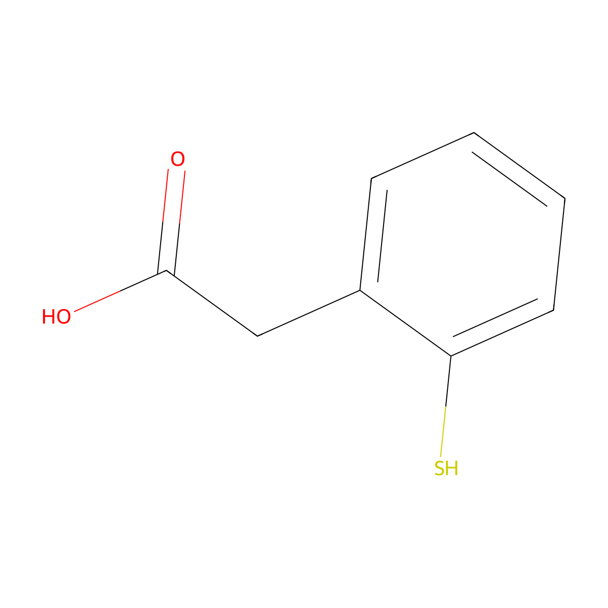 2-Mercaptophenylacetic acid molecular structure, CAS 39161-85-8