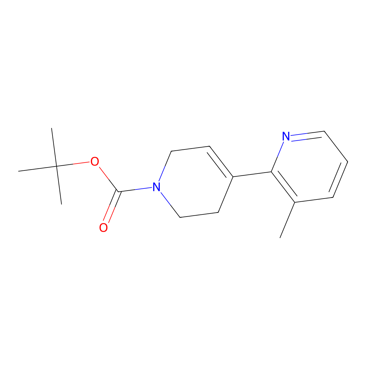 tert-butyl 3-methyl-3',6'-dihydro-2,4'-bipyridine-1'(2'H)-carboxylate molecular structure, CAS 391610-48-3