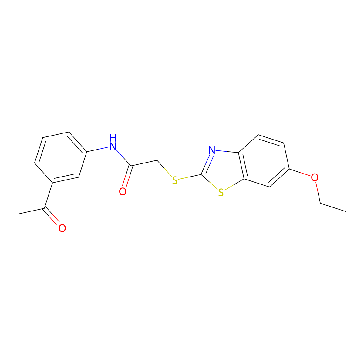 N-(3-acetylphenyl)-2-[(6-ethoxy-1,3-benzothiazol-2-yl)sulfanyl]acetamide molecular structure, CAS 391614-24-7