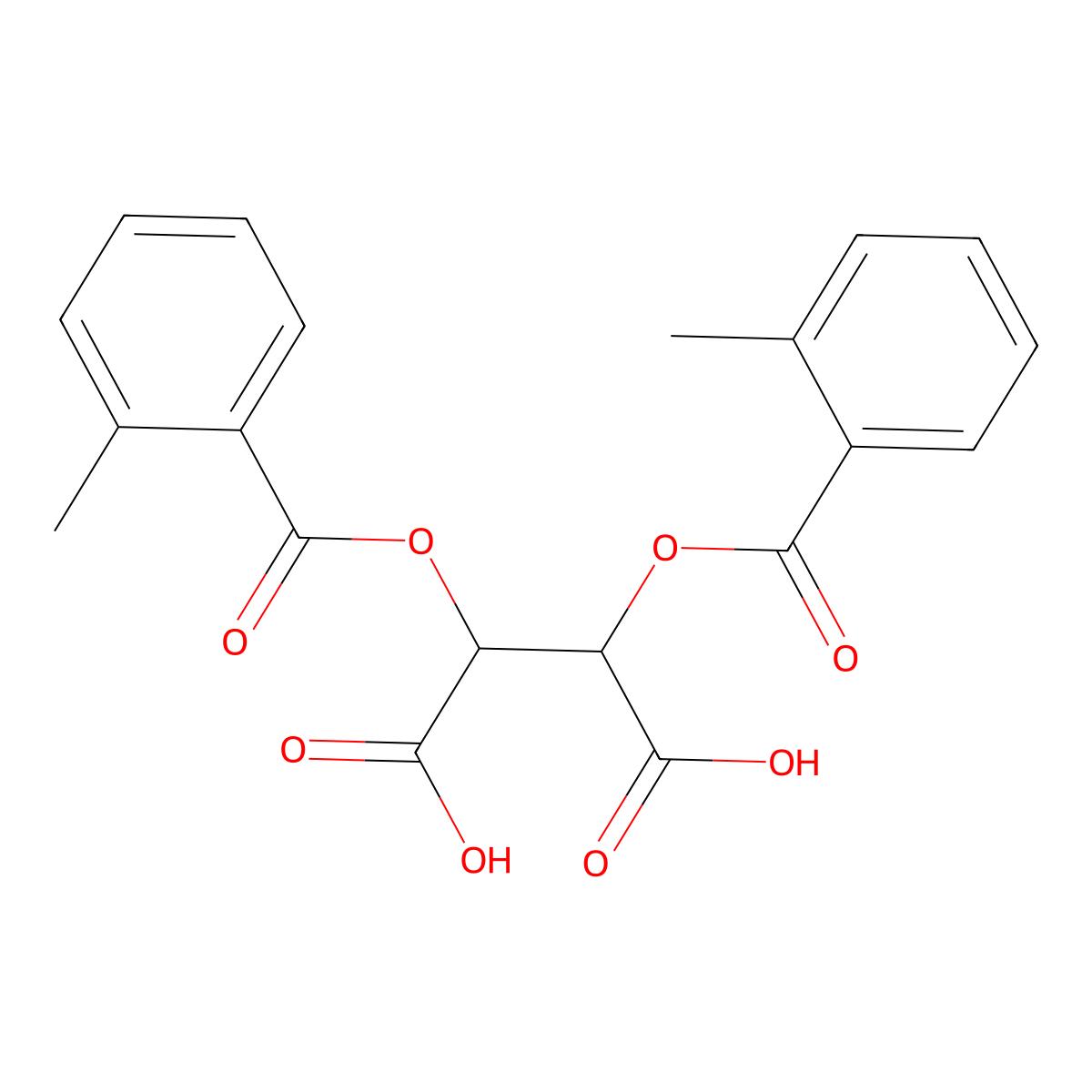 (2S,3S)-2,3-Bis((2-methylbenzoyl)oxy)succinic acid molecular structure, CAS 391624-66-1