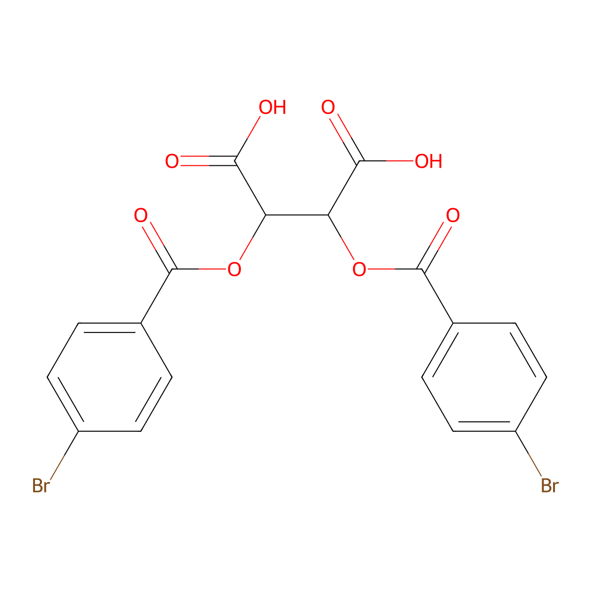 (2S,3S)-2,3-Bis((4-bromobenzoyl)oxy)succinic acid molecular structure, CAS 391624-83-2