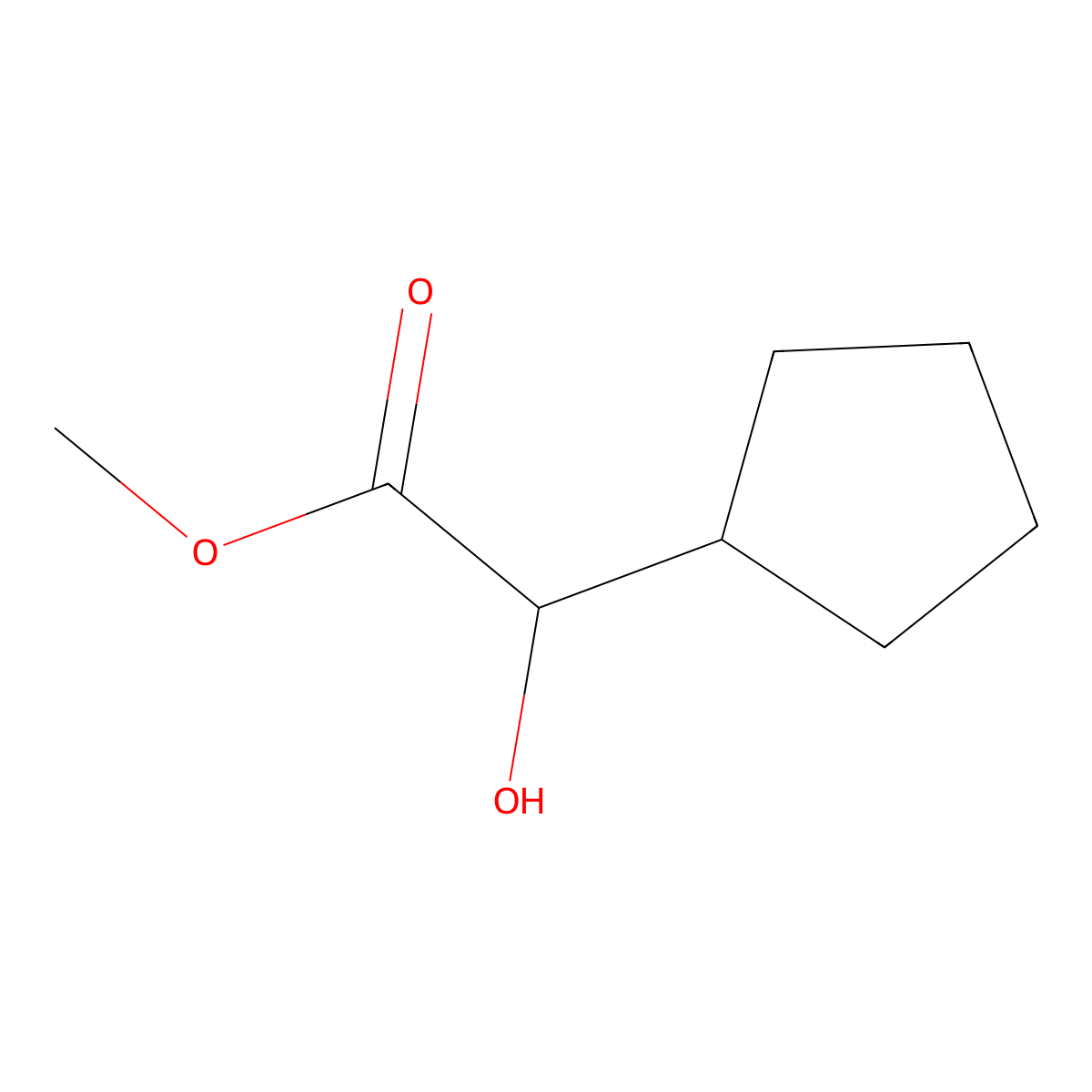 Methyl 2-cyclopentyl-2-hydroxyacetate molecular structure, CAS 39163-42-3