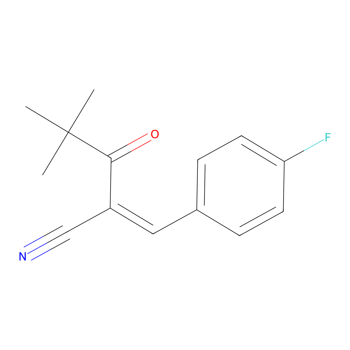 2-(2,2-Dimethylpropanoyl)-3-(4-fluorophenyl)prop-2-enenitrile molecular structure, CAS 391649-86-8