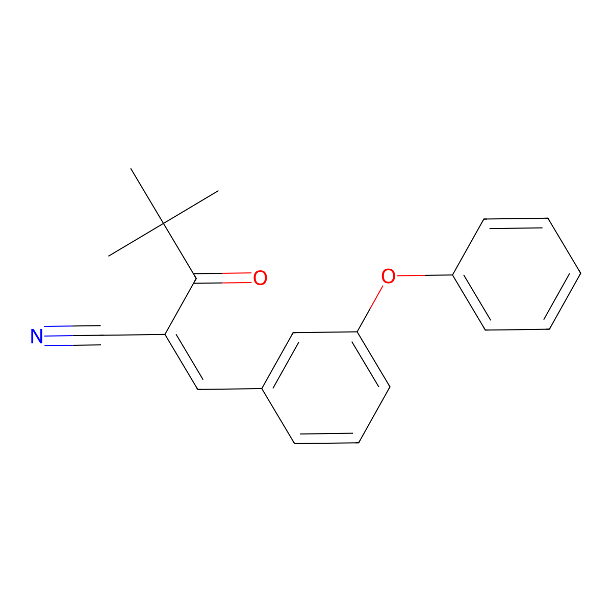 (2E)-4,4-dimethyl-3-oxo-2-[(3-phenoxyphenyl)methylidene]pentanenitrile molecular structure, CAS 391649-92-6