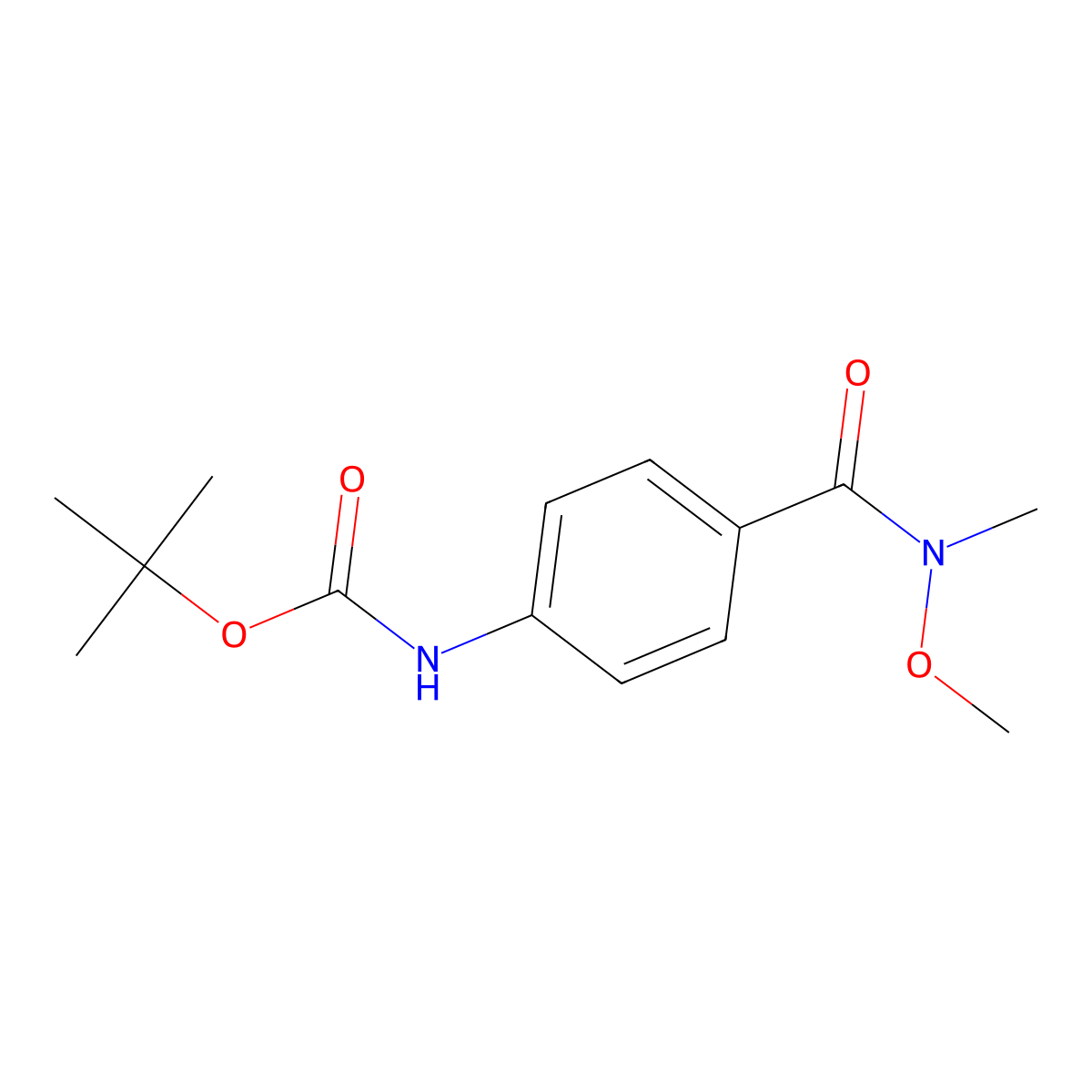 tert-butyl N-{4-[methoxy(methyl)carbamoyl]phenyl}carbamate molecular structure, CAS 391668-59-0