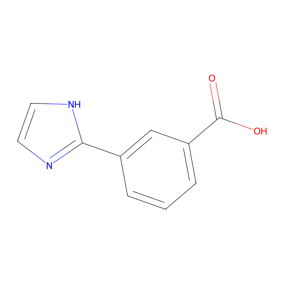 3-(1H-imidazol-2-yl)benzoic acid molecular structure, CAS 391668-62-5