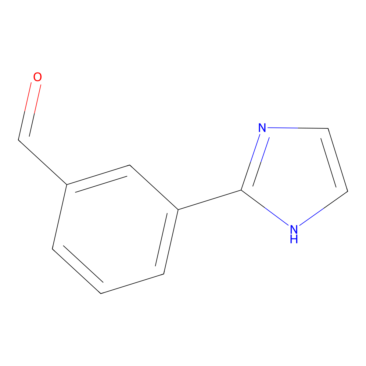 3-(1H-imidazol-2-yl)benzaldehyde molecular structure, CAS 391668-64-7