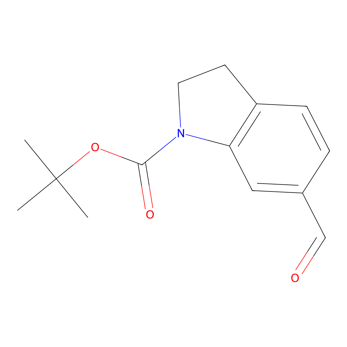 tert-Butyl 6-formylindoline-1-carboxylate molecular structure, CAS 391668-75-0