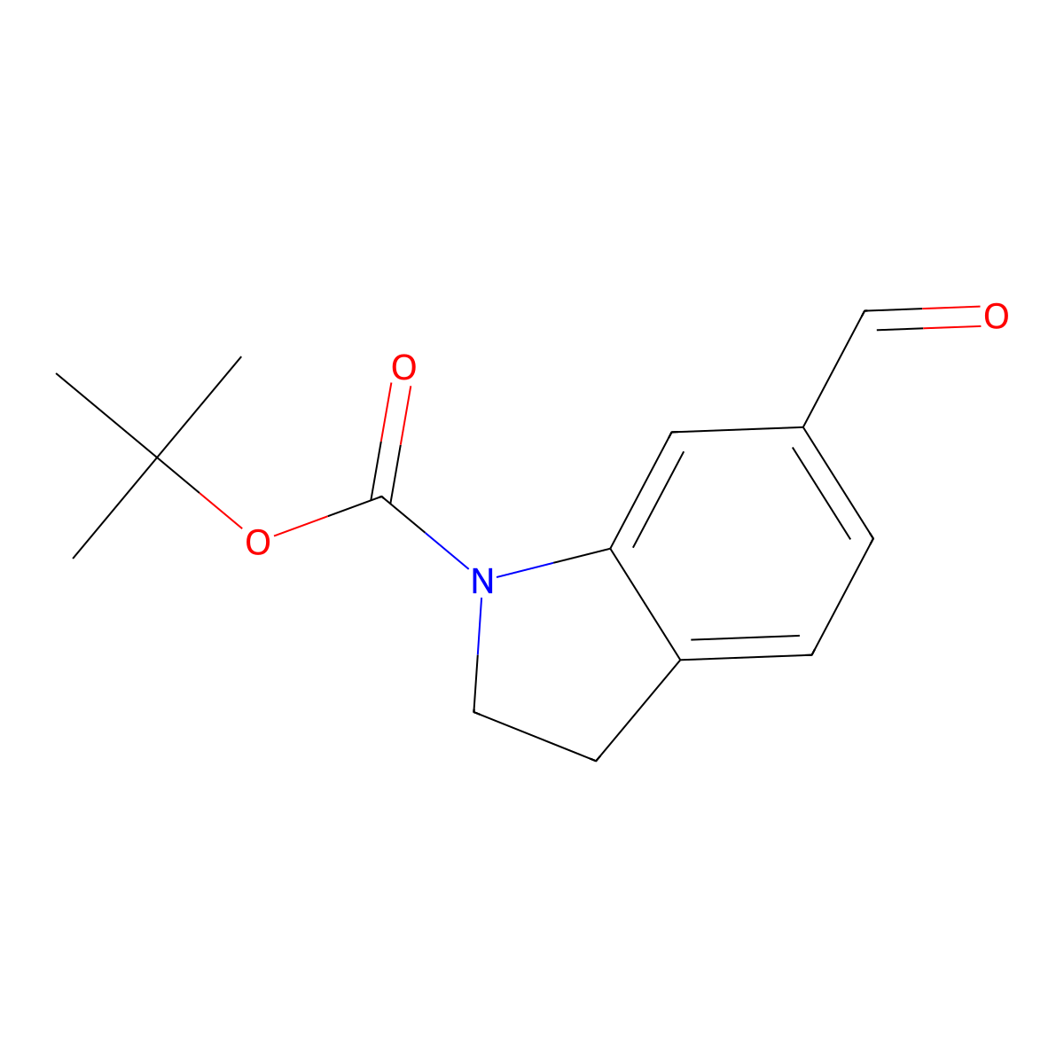 tert-Butyl 6-formylindoline-1-carboxylate molecular structure, CAS 391668-75-0