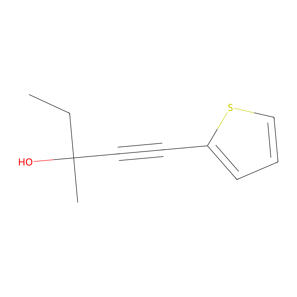 3-Methyl-1-(thiophen-2-yl)pent-1-yn-3-ol molecular structure, CAS 391669-54-8