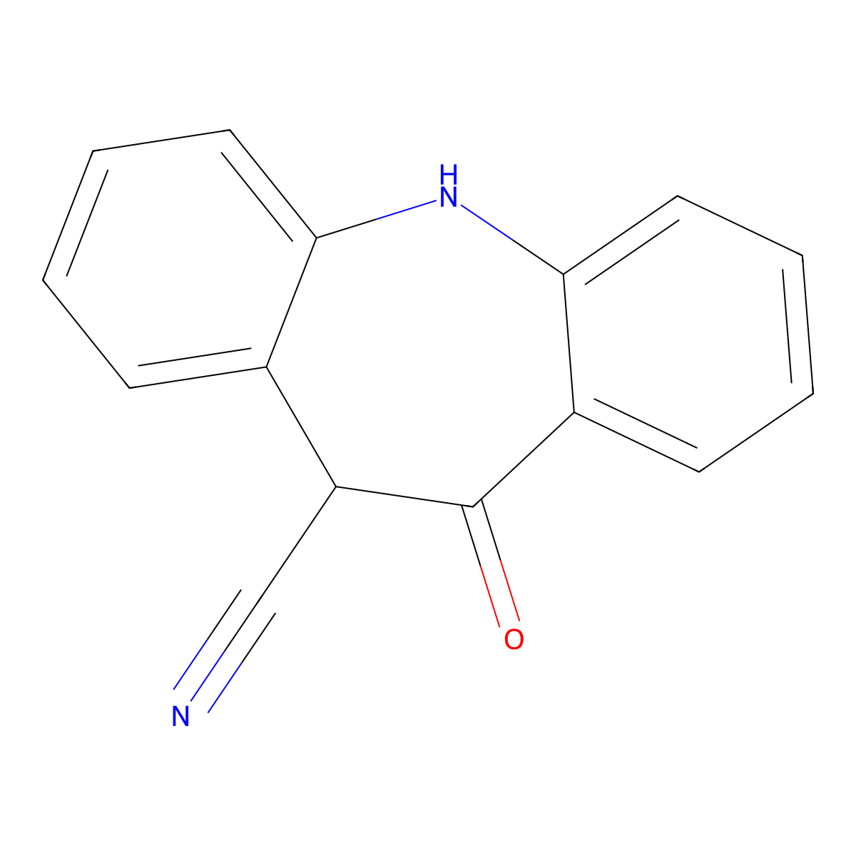 10-Oxo-2-azatricyclo[9.4.0.0,3,8]pentadeca-1(15),3,5,7,11,13-hexaene-9-carbonitrile molecular structure, CAS 391671-05-9