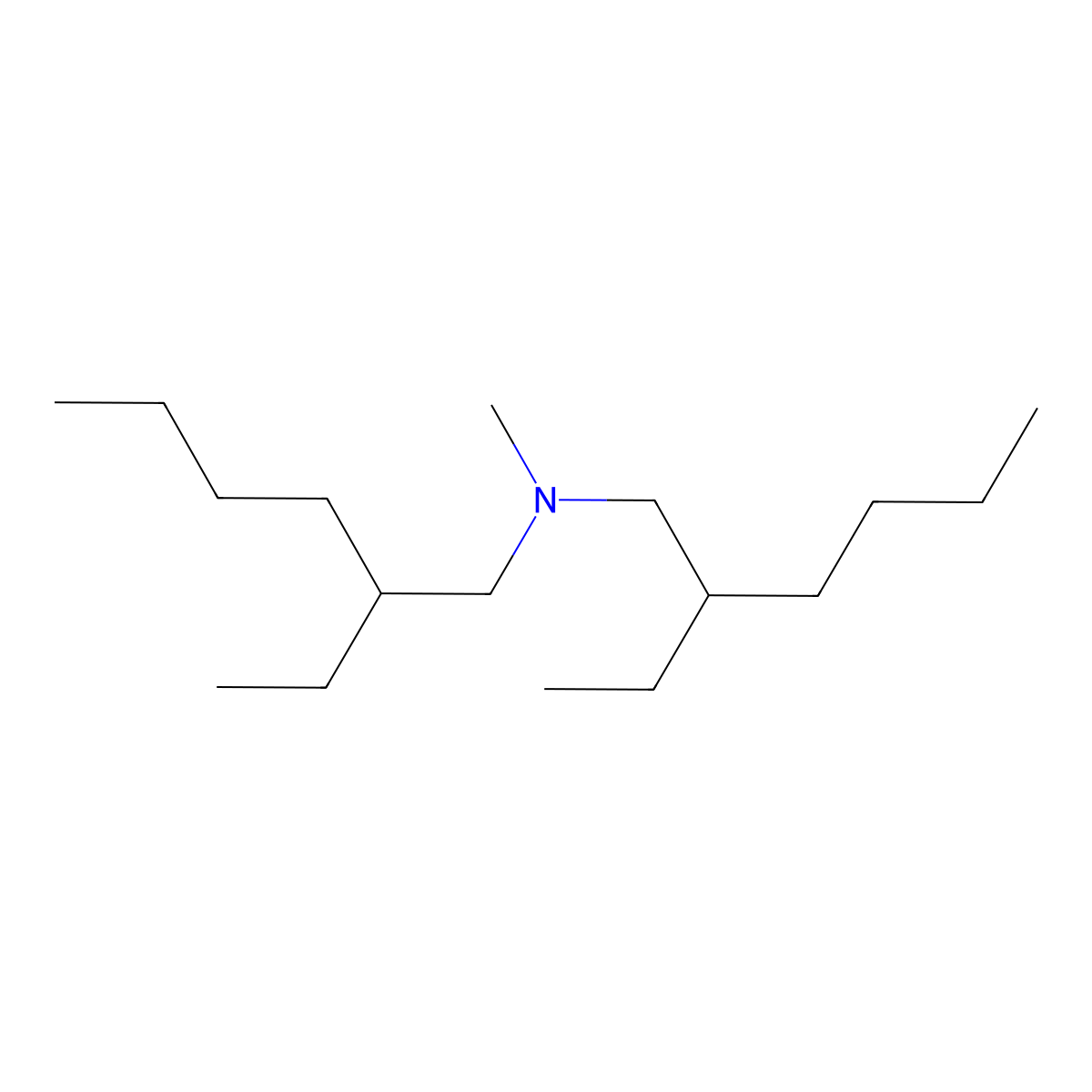 1-Hexanamine, 2-ethyl-N-(2-ethylhexyl)-N-methyl- molecular structure, CAS 39168-98-4