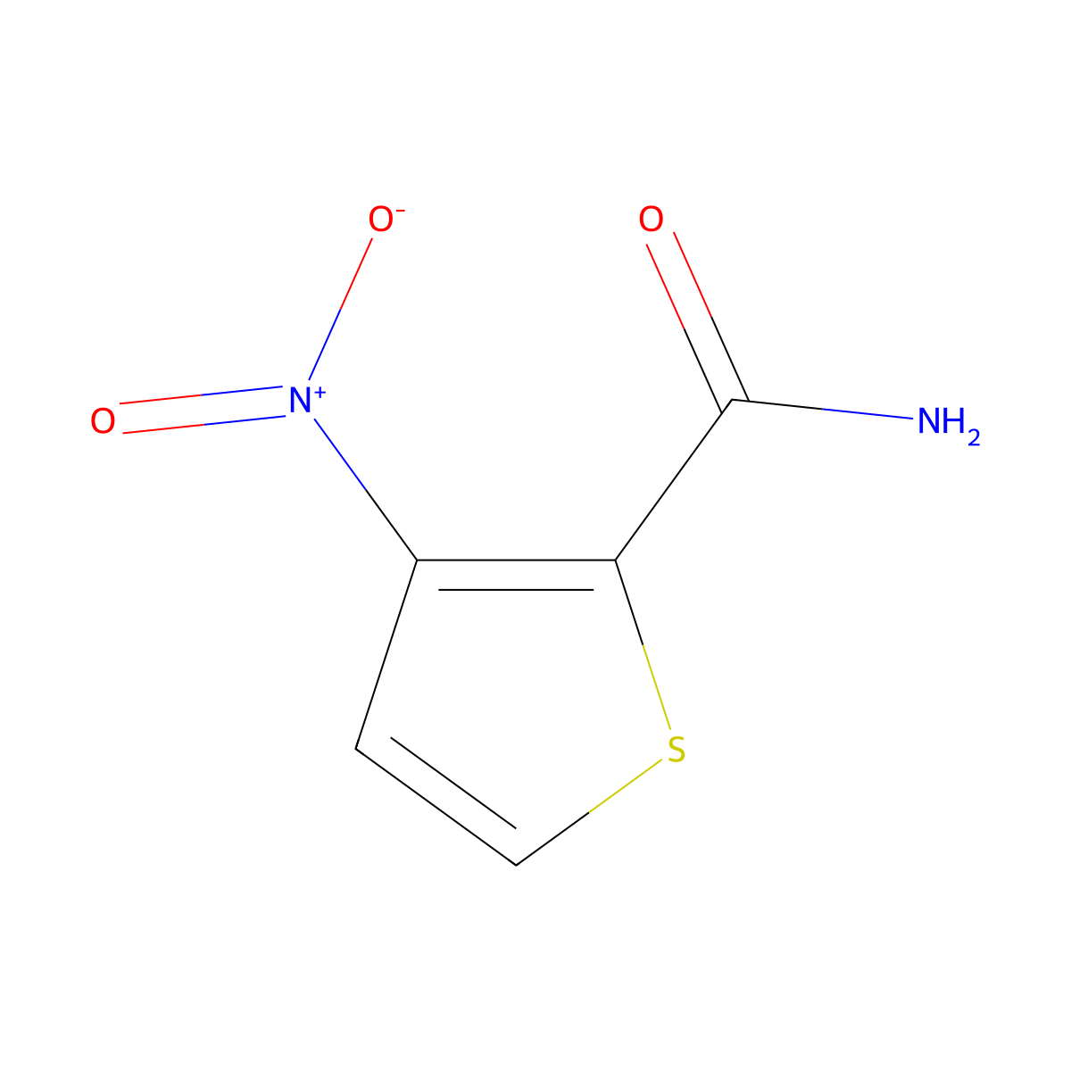 3-Nitrothiophene-2-carboxamide molecular structure, CAS 391680-93-6