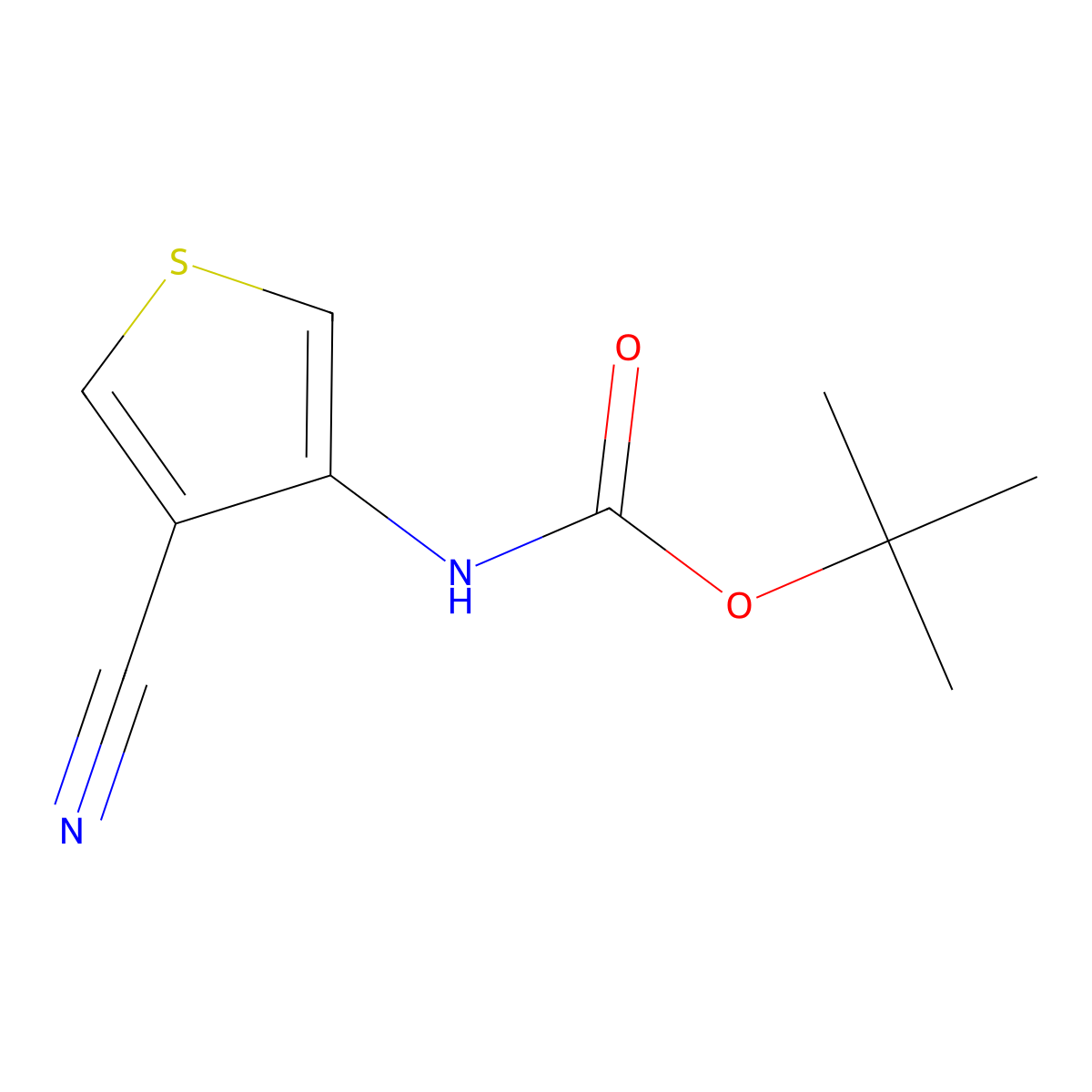 tert-Butyl (4-cyanothiophen-3-yl)carbamate molecular structure, CAS 391680-98-1