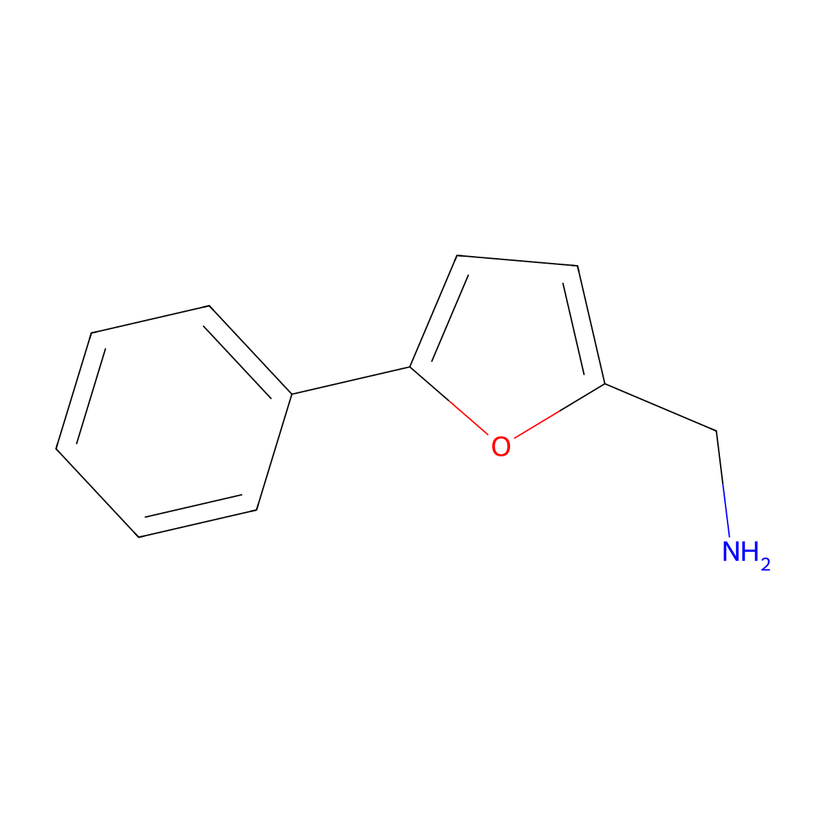 5-Phenyl-2-furanmethanamine molecular structure, CAS 39170-18-8