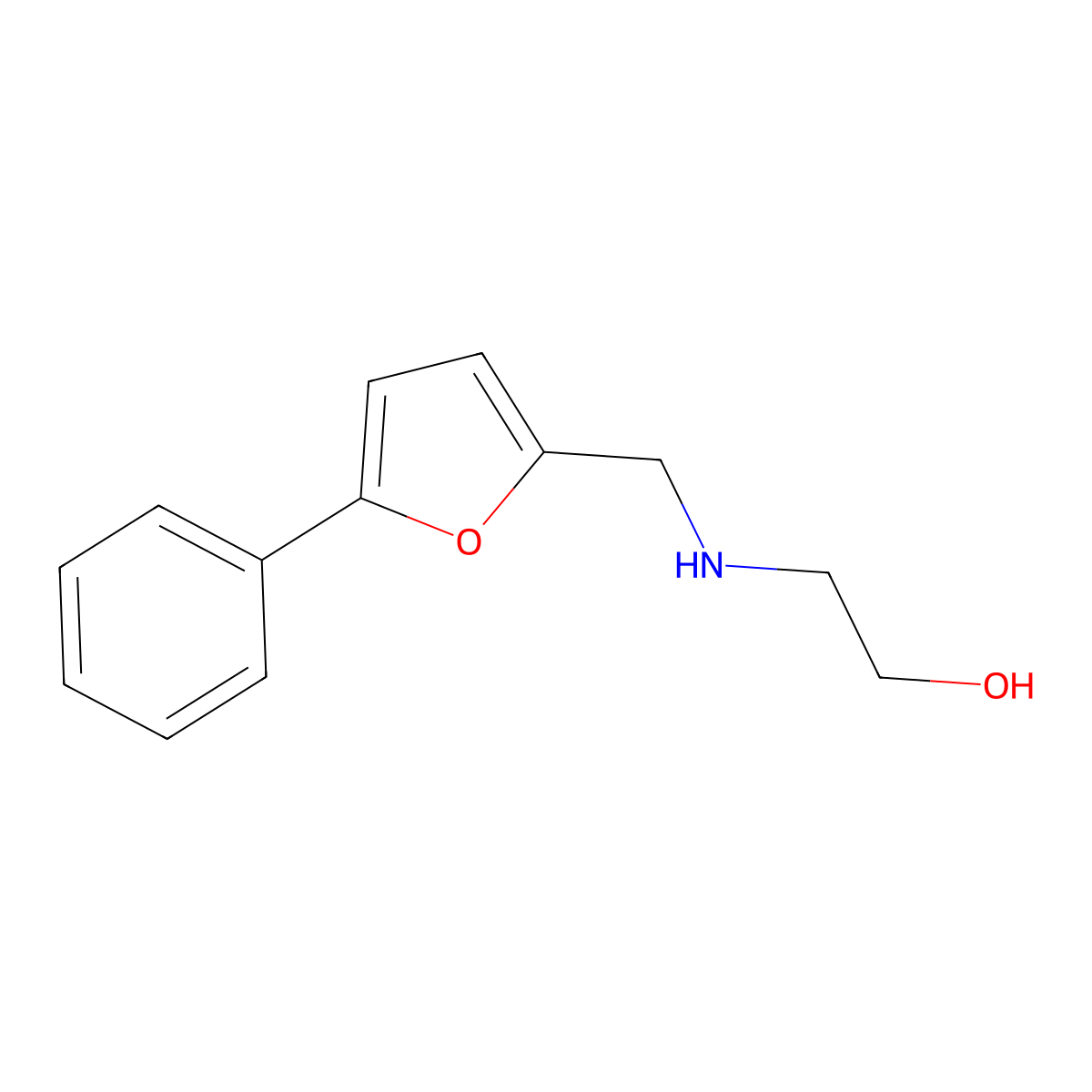 2-{[(5-Phenylfuran-2-yl)methyl]amino}ethanol molecular structure, CAS 39170-32-6