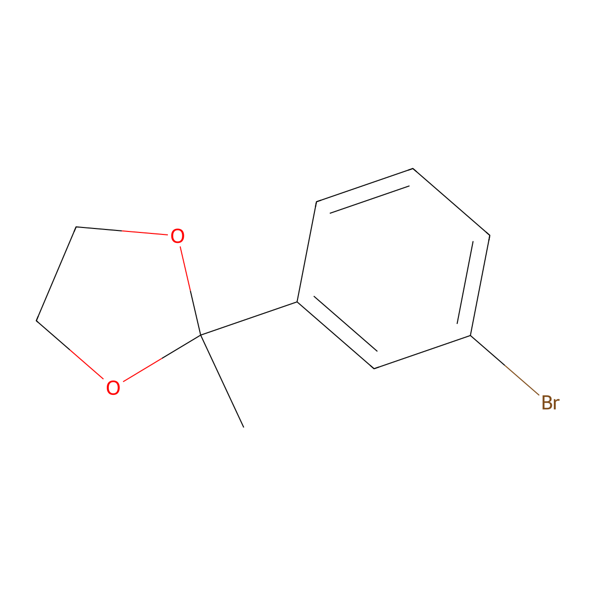 2-(3-Bromophenyl)-2-methyl-1,3-dioxolane molecular structure, CAS 39172-32-2