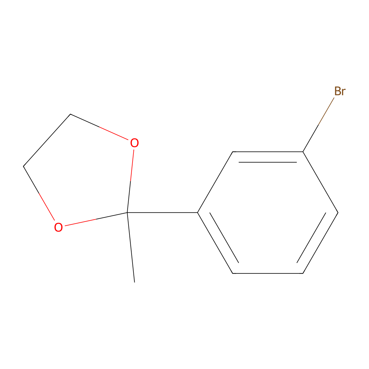 2-(3-Bromophenyl)-2-methyl-1,3-dioxolane molecular structure, CAS 39172-32-2
