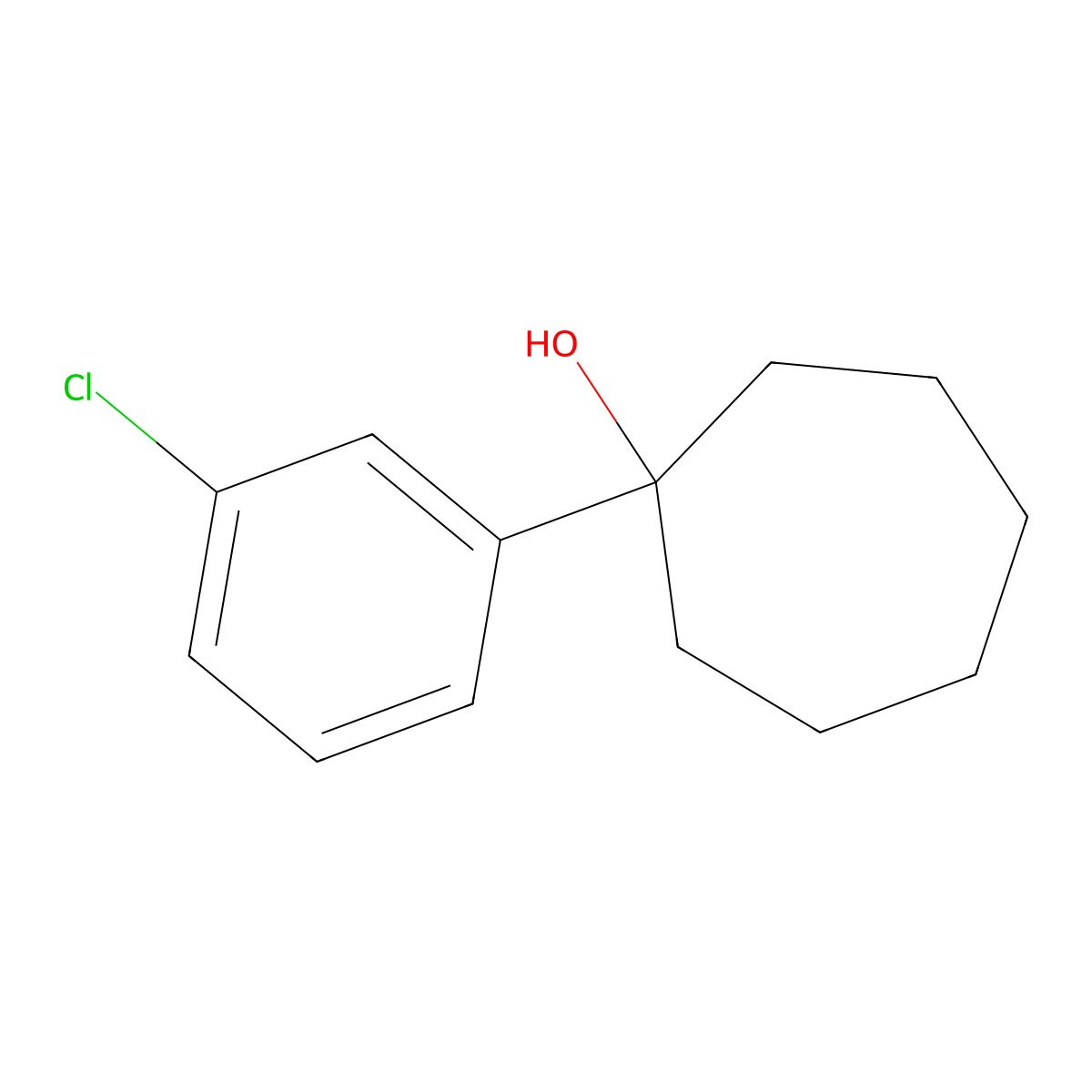 1-(3-Chlorophenyl)cycloheptanol molecular structure, CAS 39173-33-6