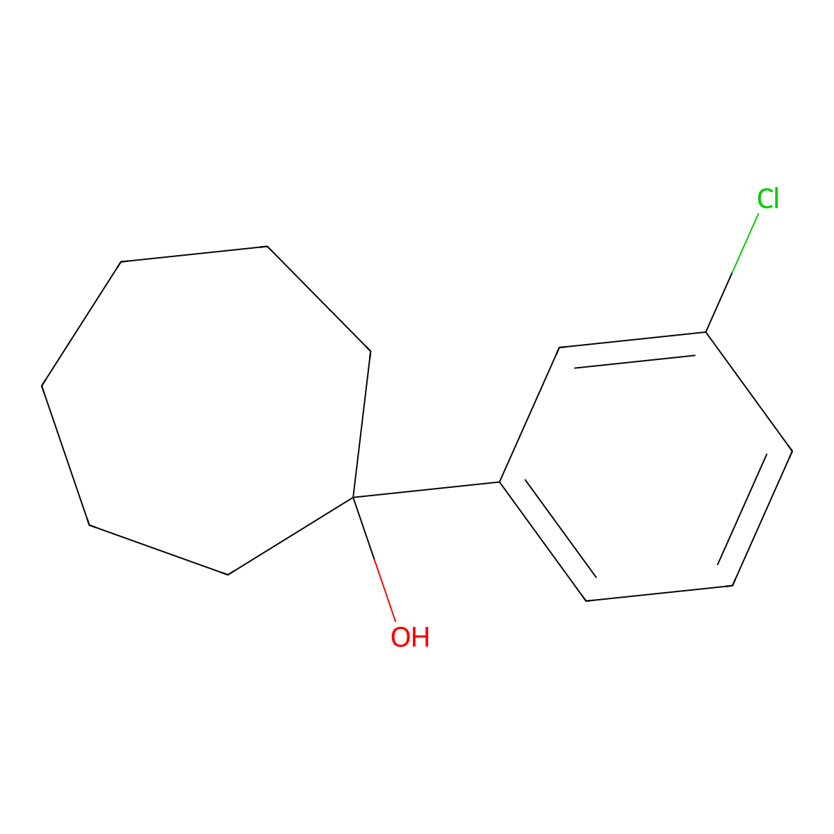 1-(3-Chlorophenyl)cycloheptanol molecular structure, CAS 39173-33-6