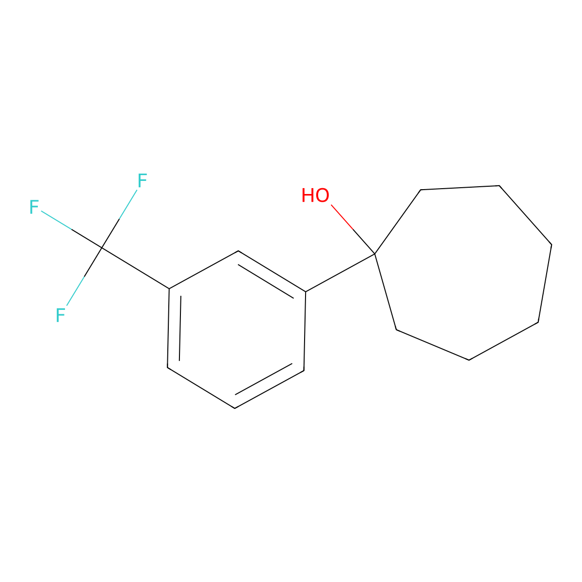 1-(3-(Trifluoromethyl)phenyl)cycloheptanol molecular structure, CAS 39173-38-1